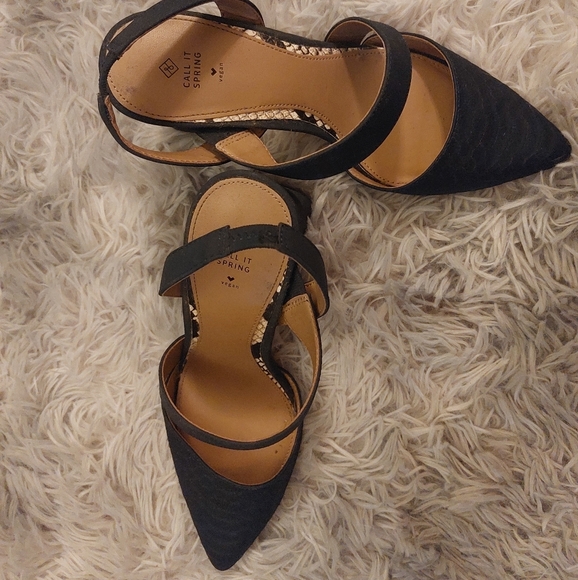 Dark Navy Blue Snakeskin Strappy Slingbacks US.6.5 (EU 37) - Picture 2 of 6